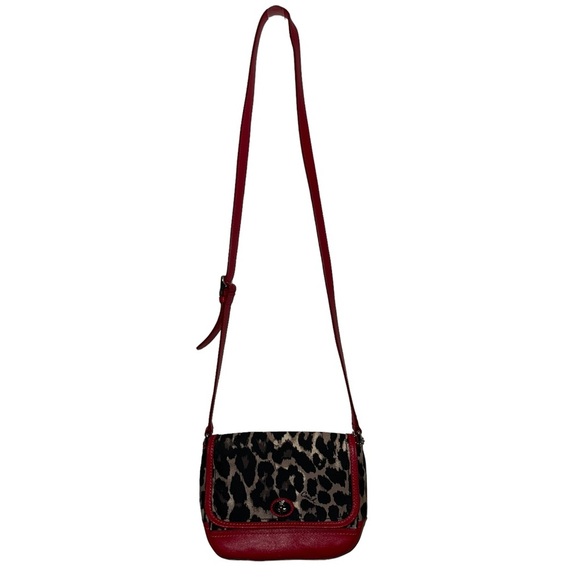 Coach - red and leopard crossbody bag- like new - Picture 12 of 12